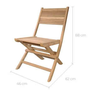 Lot de 2 chaises de jardin pliantes en teck - Nido