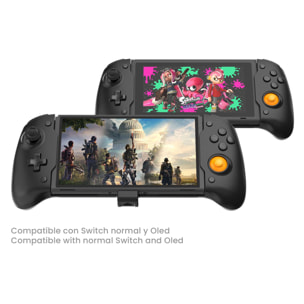 Impugnatura controller compatibile con Nintendo Switch TNS-1125. Connessione automatica, funzioni di mappatura, motori a vibrazione, sensori giroscopici