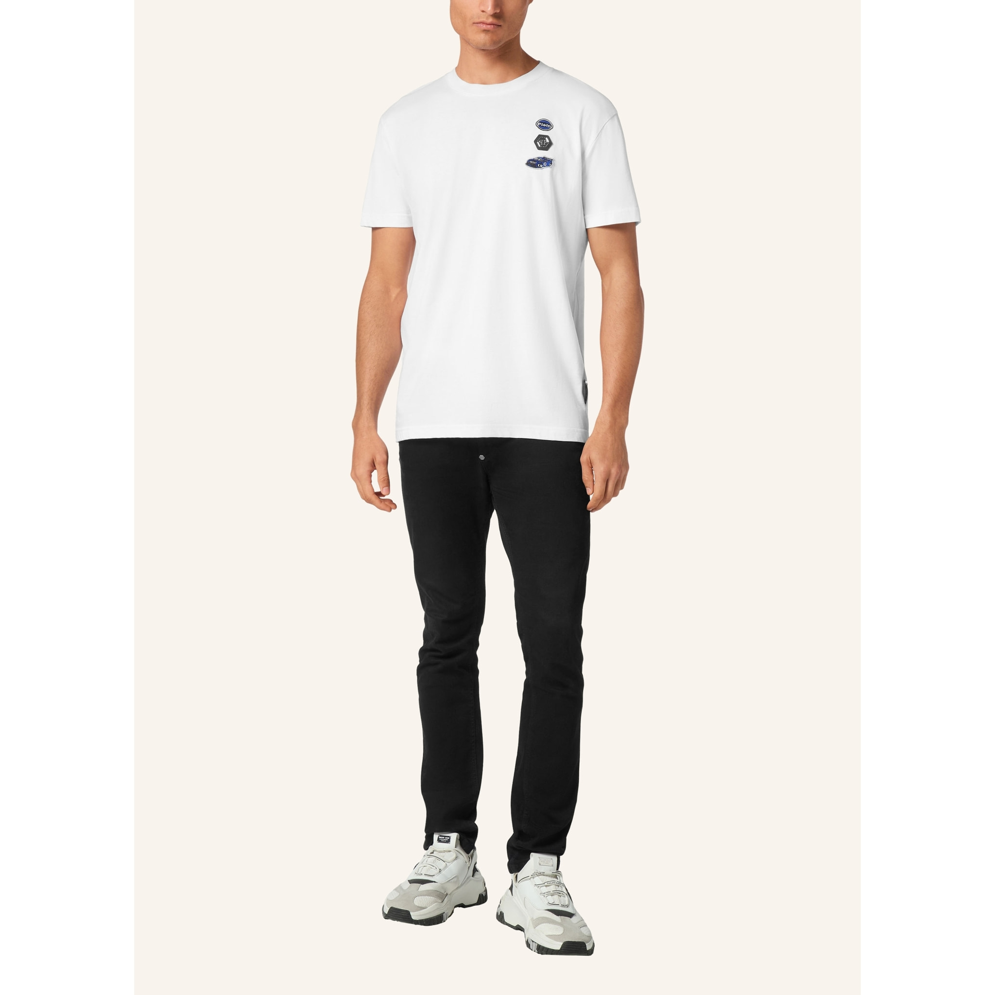 PHILIPP PLEIN Camiseta de cuello redondo y manga corta RACING