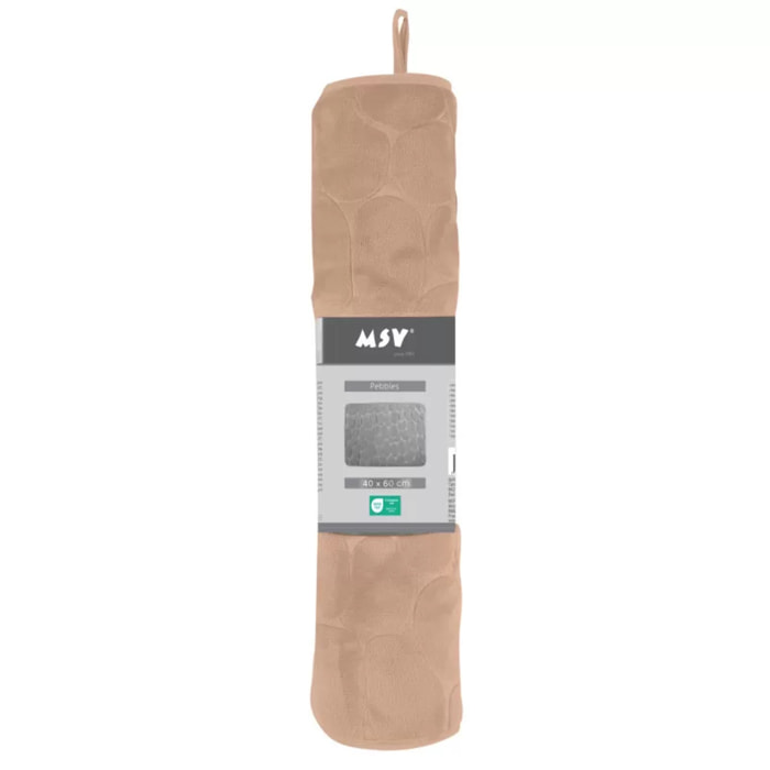 TAPIS DE BAIN GALET MOUSSE CAPPUCCINO 40X60 CM