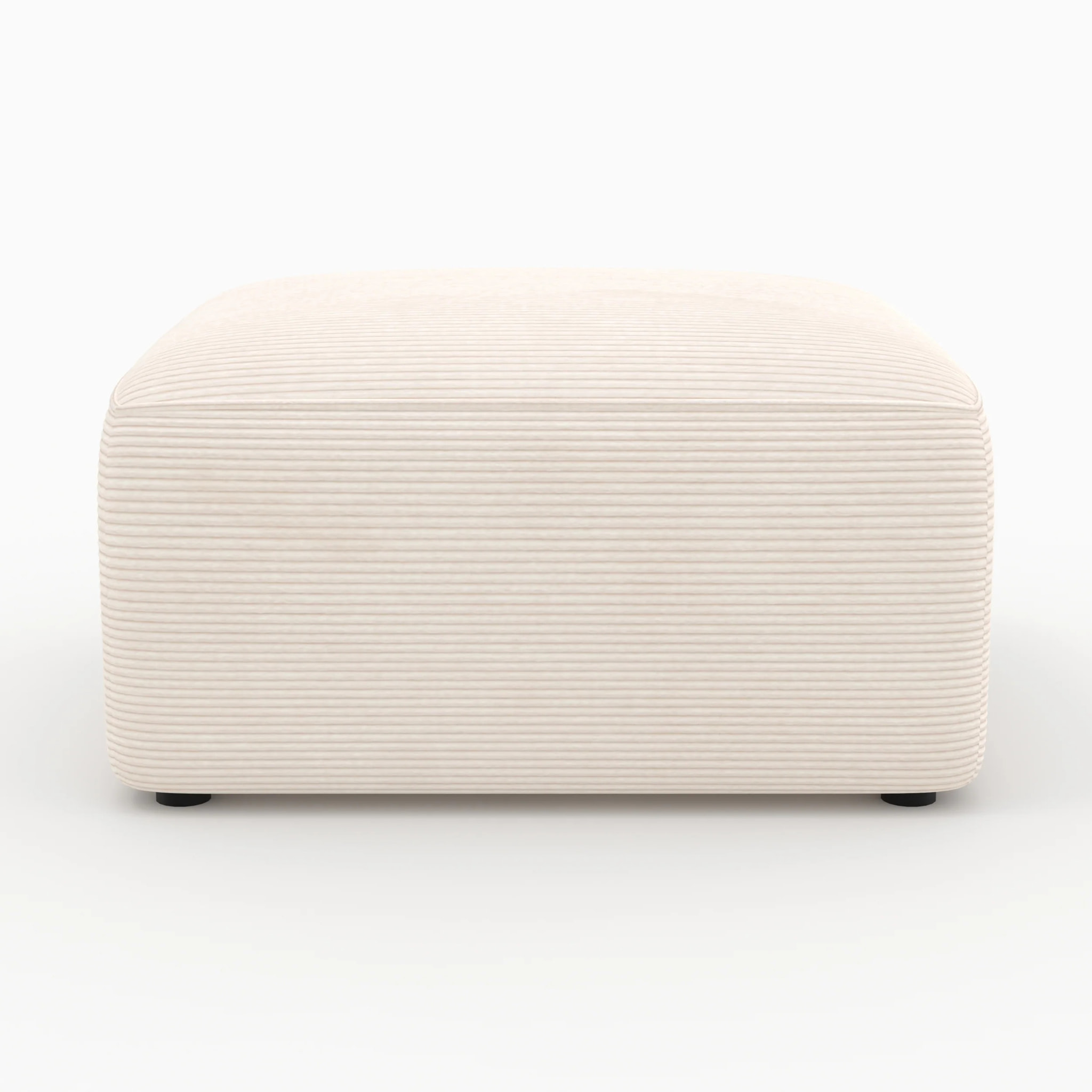 Pouf rectangulaire pour canapé modulable en velours blanc cassé - Mina