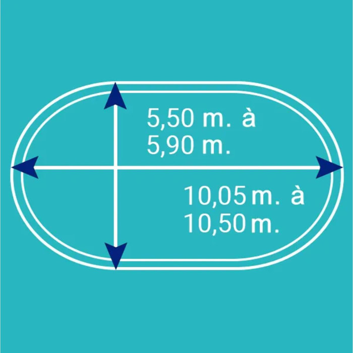 Bâche d'hivernage pour piscine ovale de 10,05 x 5,50 m à 10,50 x 5,9 m
