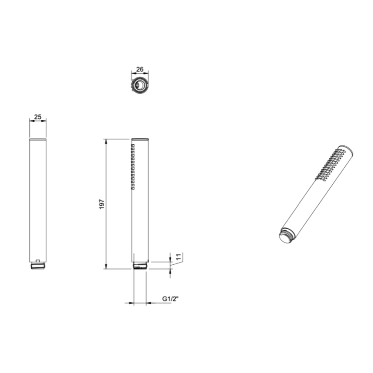 Douchette à main Verve Showers Stick Or brossé