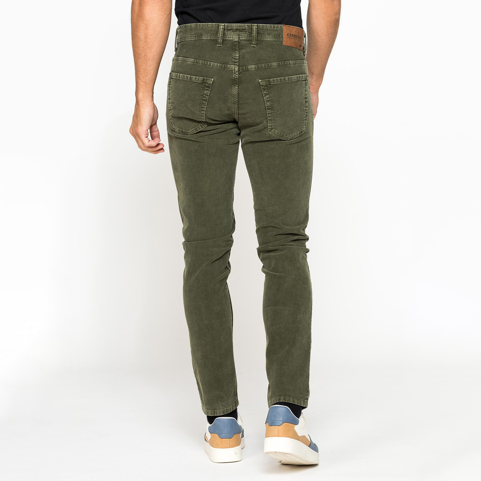 PANTALONE SLIM FIT IN VELLUTO STRETCH TINTURA ACID WASH