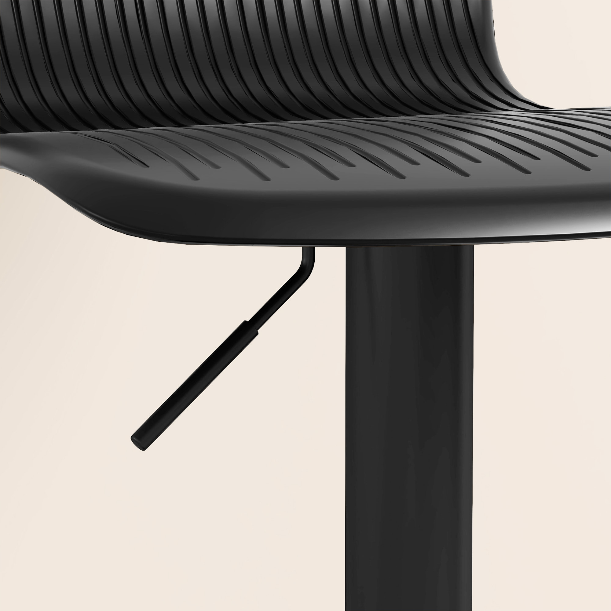 Lot de 2 tabourets de bar design réglables pivotants repose-pied métal PP noir