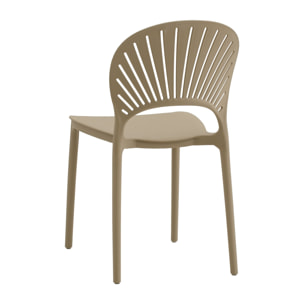 Set di 2 sedie GIBILTERRA in polipropilene beige, impilabili