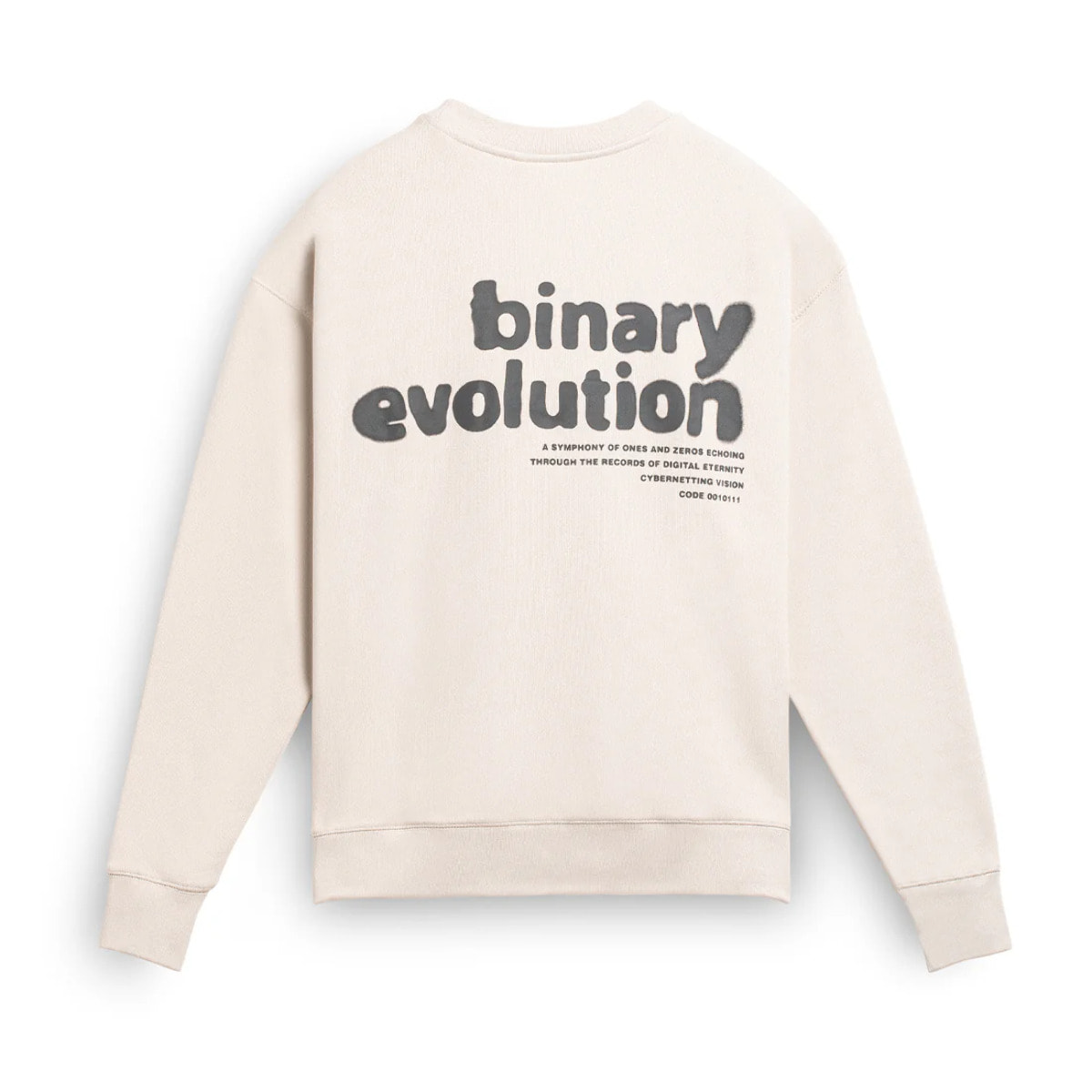 Sudadera Sin Capucha  Binary Oversize Color Beige