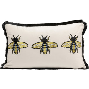 Coussin blanc trois abeilles Kare Design