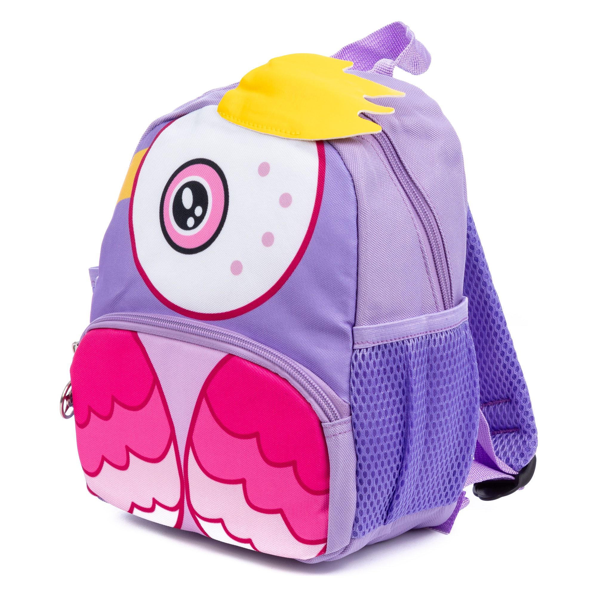 Zaino per bambini con design di Uccello. Con spallacci imbottiti, traspiranti e regolabili.