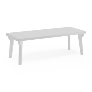 Tavolo da esterno Anatre, Base per picnic, Piano da pranzo da giardino, Banco outdoor multiuso, Made in Italy, 160/220x90 h74 cm, Bianco