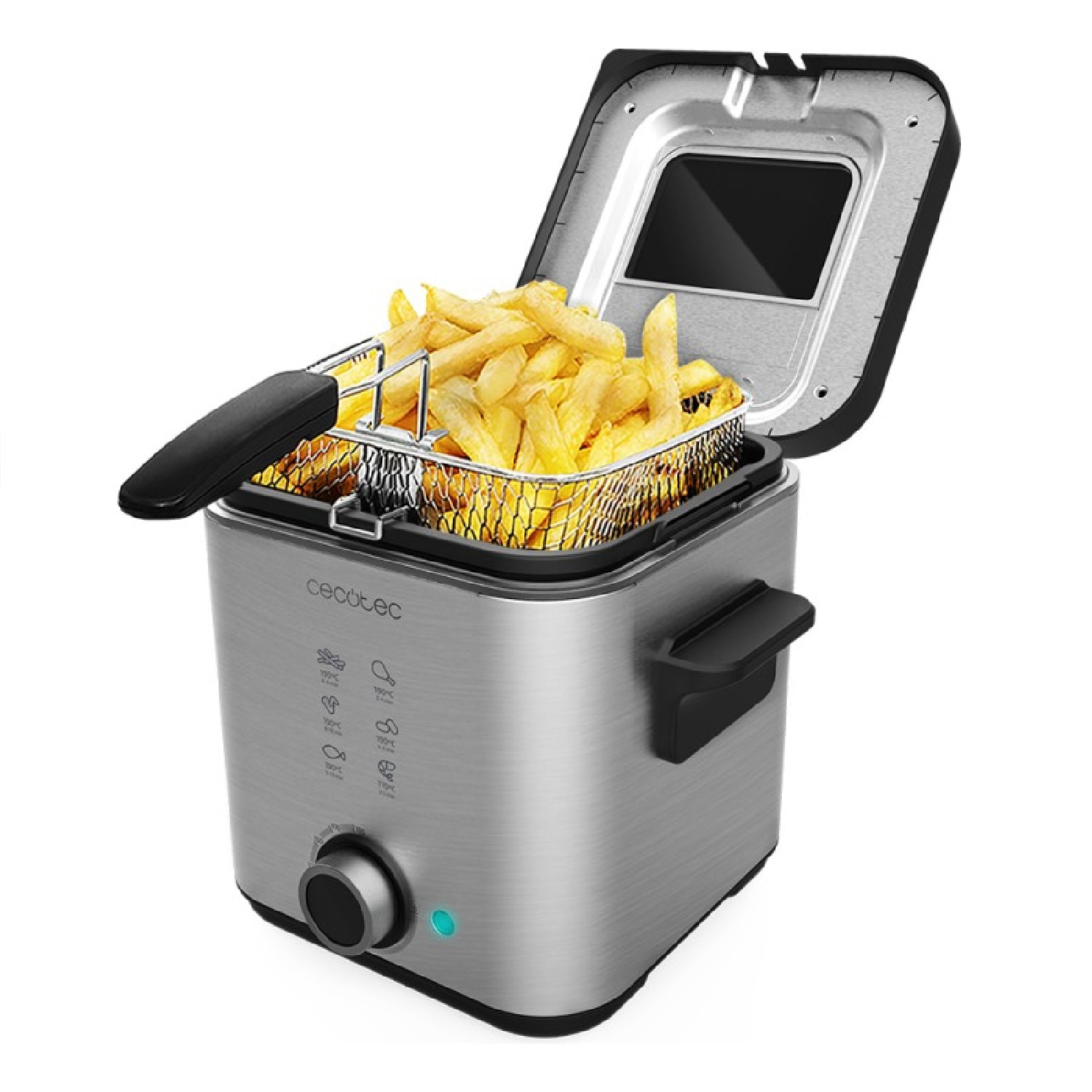 Cecotec Friteuse électrique CleanFry Advance 1500 Black d’1,5 L en acier inoxyda