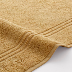 Set 2 toallas ducha + 2 toallas lavabo ocre-cofee premium