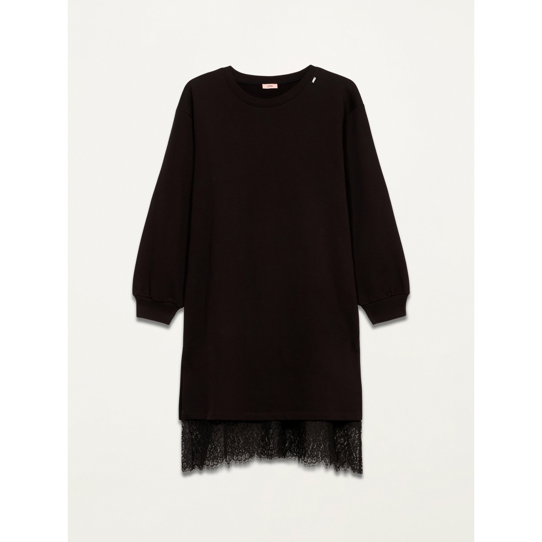 Oltre - Vestito in felpa con sottoveste - Nero