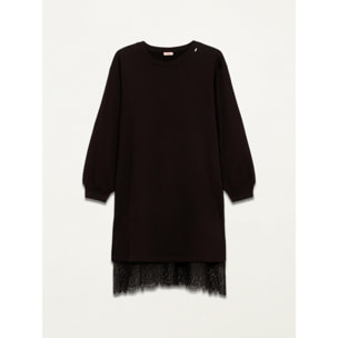 Oltre - Vestito in felpa con sottoveste - Nero