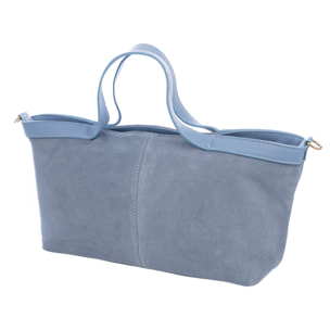 Bassignana Bolso Tote Mujer. Piel auténtica Gamuza con detalles Dollaro.