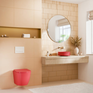 PixL 36 x 12,5 cm vasque à poser Infinitio, sans trop-plein, rose (CEPX3636PM)