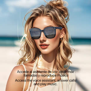 Gafas inteligentes GS260, responder y rechazar llamadas, control de música con sonido envolvente.
