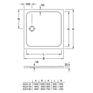 Receveur de douche antidérapant 80 x 80 Lifetime Plus Cerasoft céramique blanc