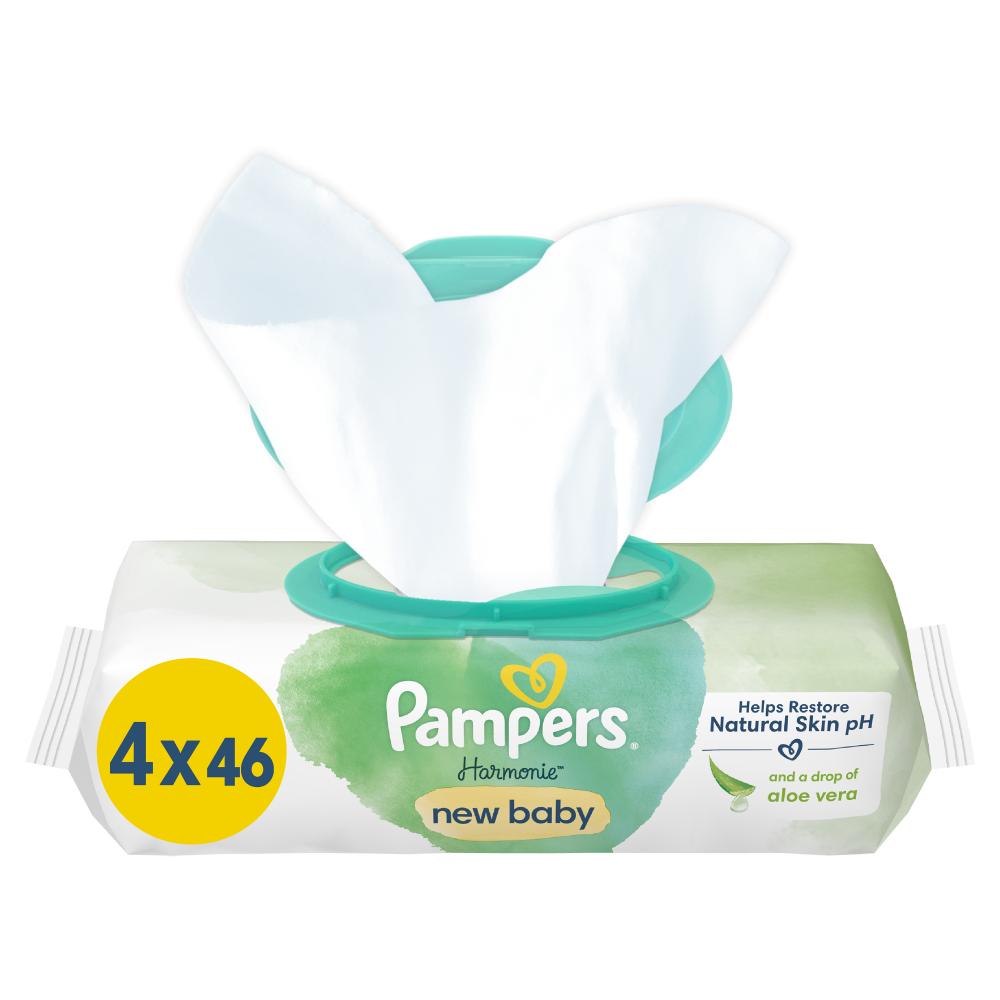 3x184 Lingettes Harmonie New Baby 0% Plastic, Pampers