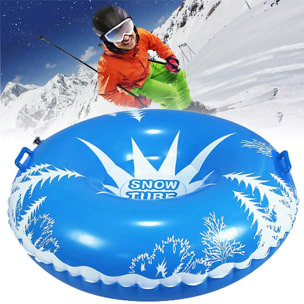 DAM Colchoneta híbrida redonda con asas, para nieve y agua. 115cm. 115x115x35 Cm. Color: Azul