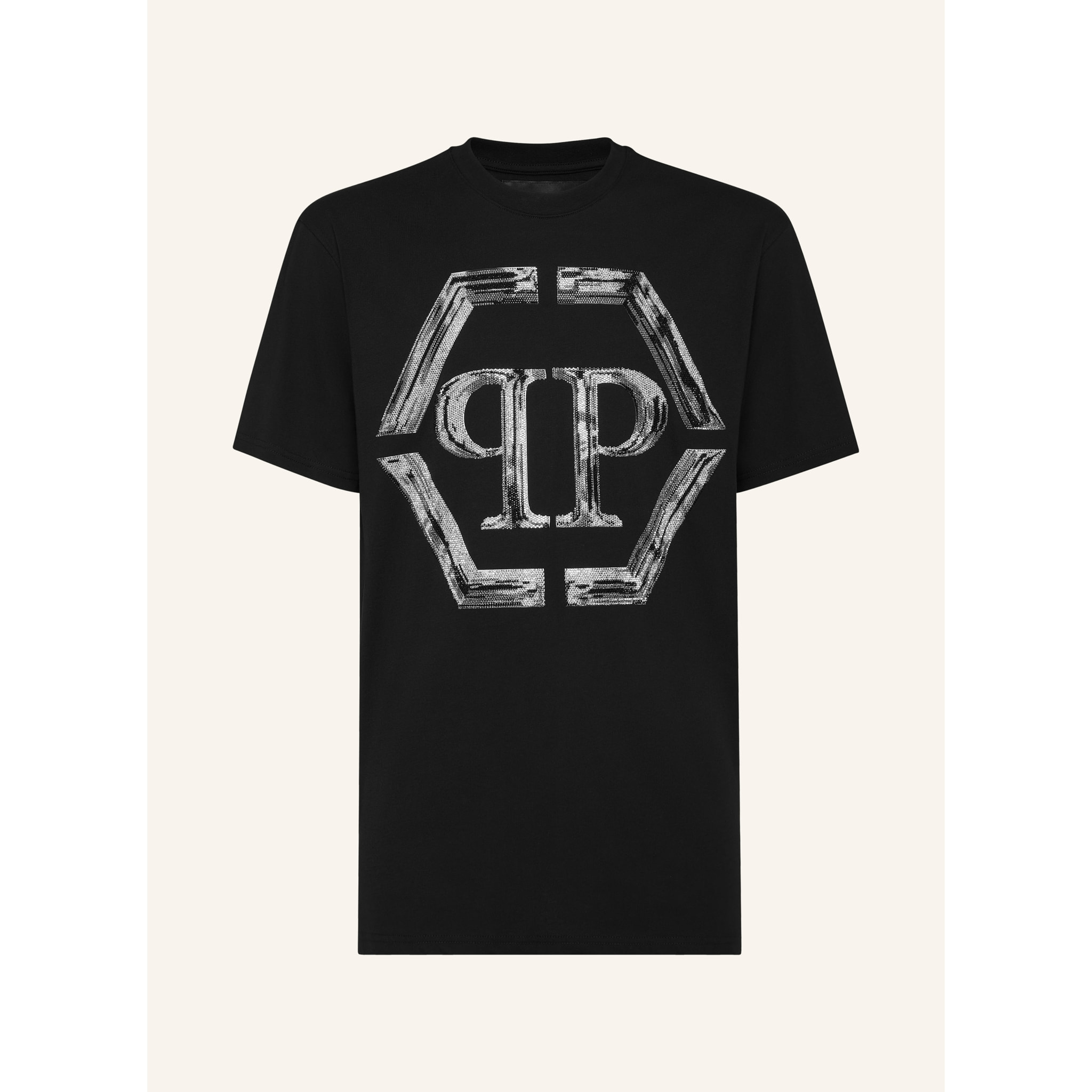 PHILIPP PLEIN Camiseta de cuello redondo y manga corta HEXAGON