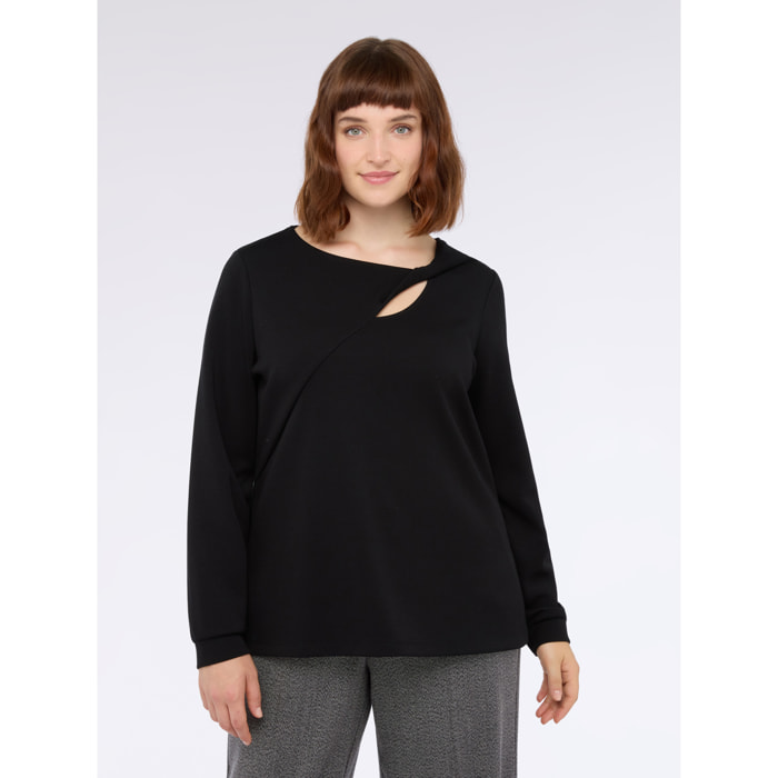 Fiorella Rubino - T-shirt in scuba con dettaglio cut-out - Nero