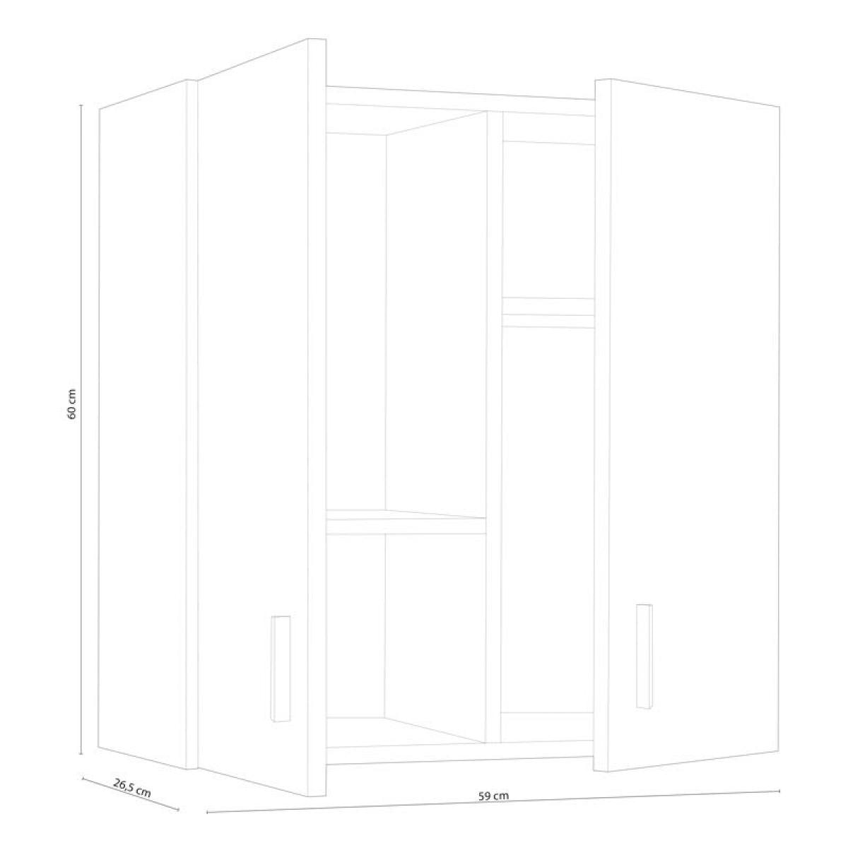 Armario Ordenación Hogar Multiuso con Ruedas 72x60x30 Blanco, dos puertas,  dos niveles interiores, fácil montaje, practico, resistente, decorativo