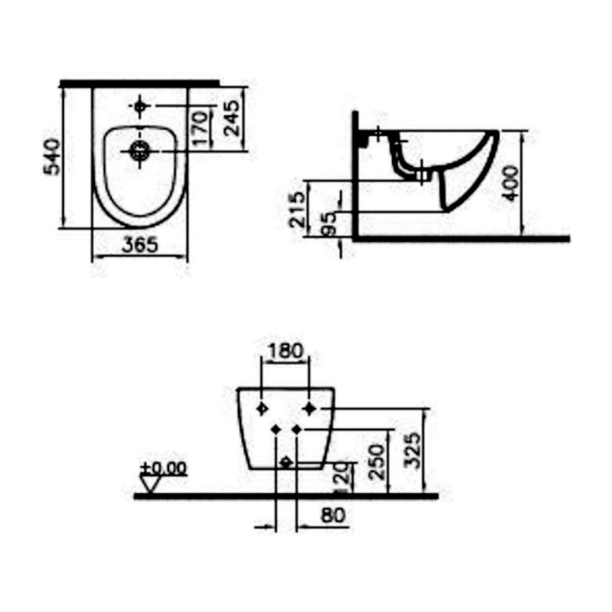 Sento bidet suspendu, alimentation interne, blanc (4338B003-1046)