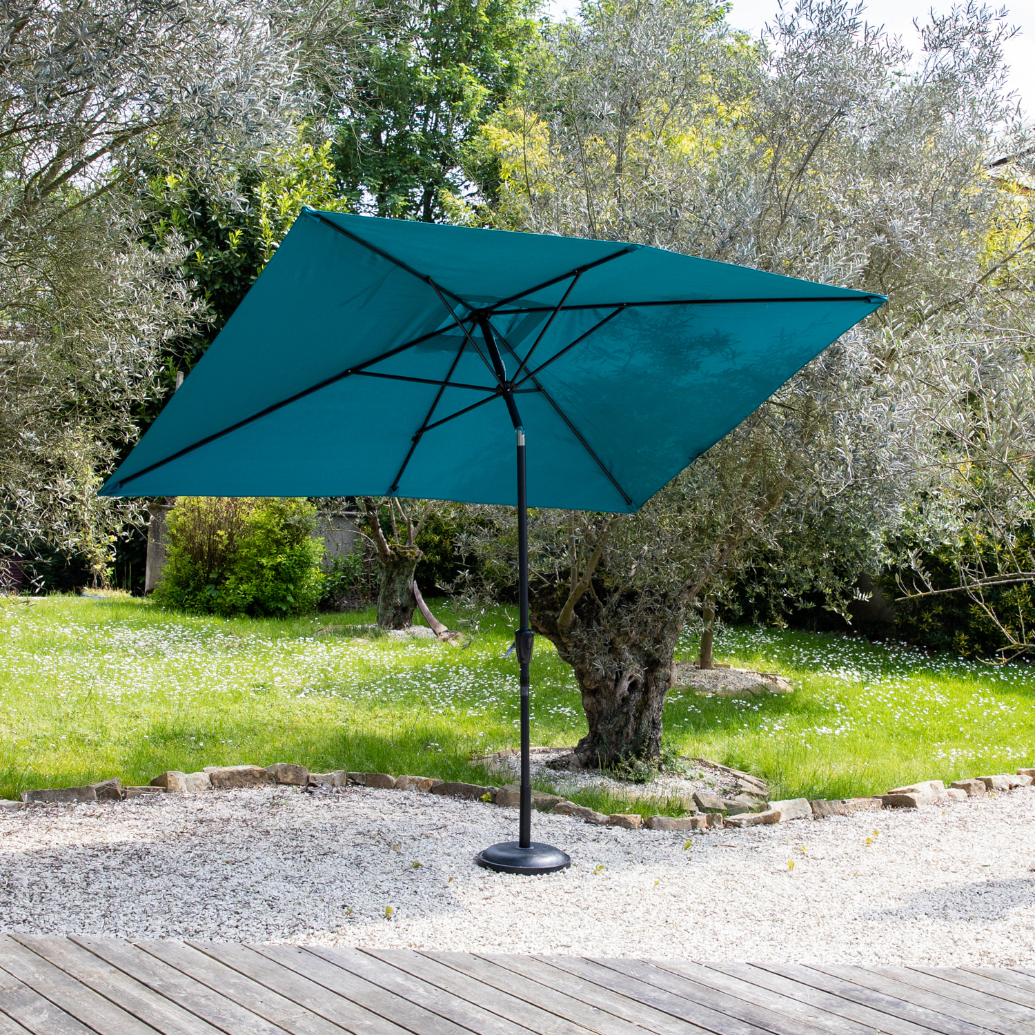 Parasol droit HAPUNA rectangulaire - Bleu