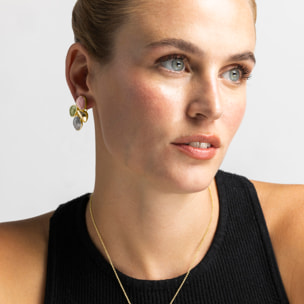 Pendientes con Lacado Multicolor acabado oro 18k