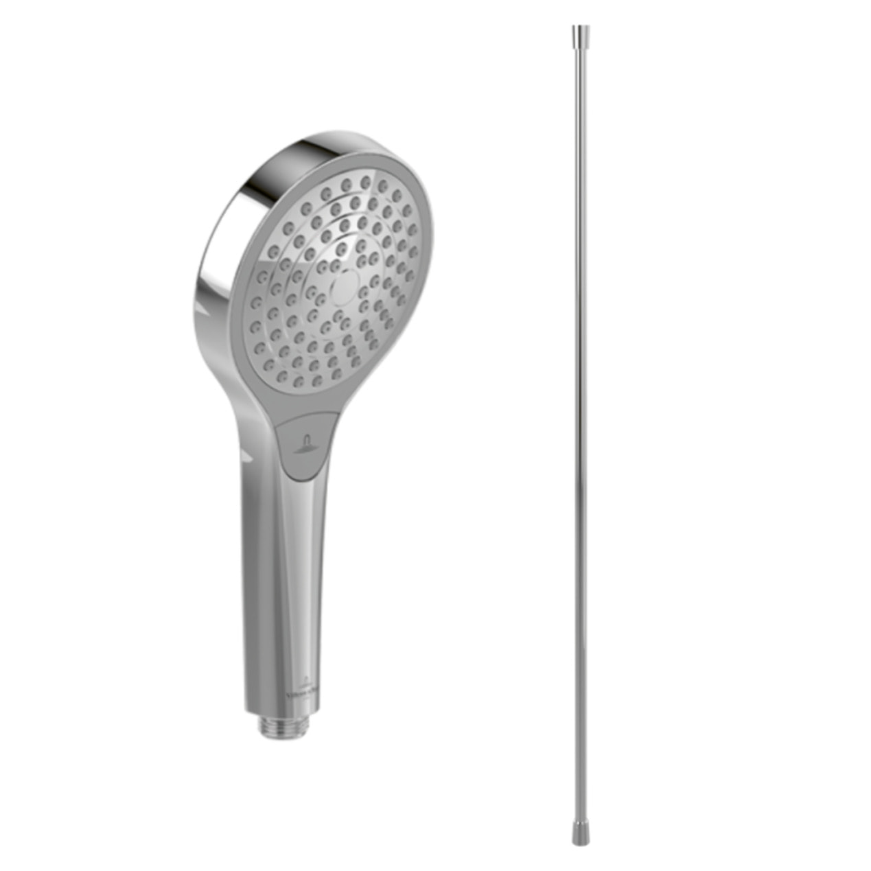 Pommeau de douche VILLEROY & BOCH Verve Showers 3 jets + Flexible de douche Universal Showers 160 cm Chromé