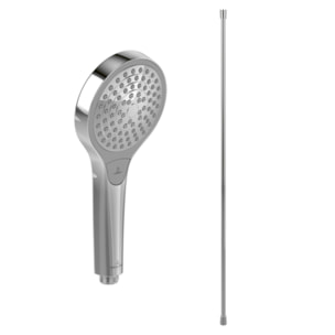Pommeau de douche VILLEROY & BOCH Verve Showers 3 jets + Flexible de douche Universal Showers 160 cm Chromé
