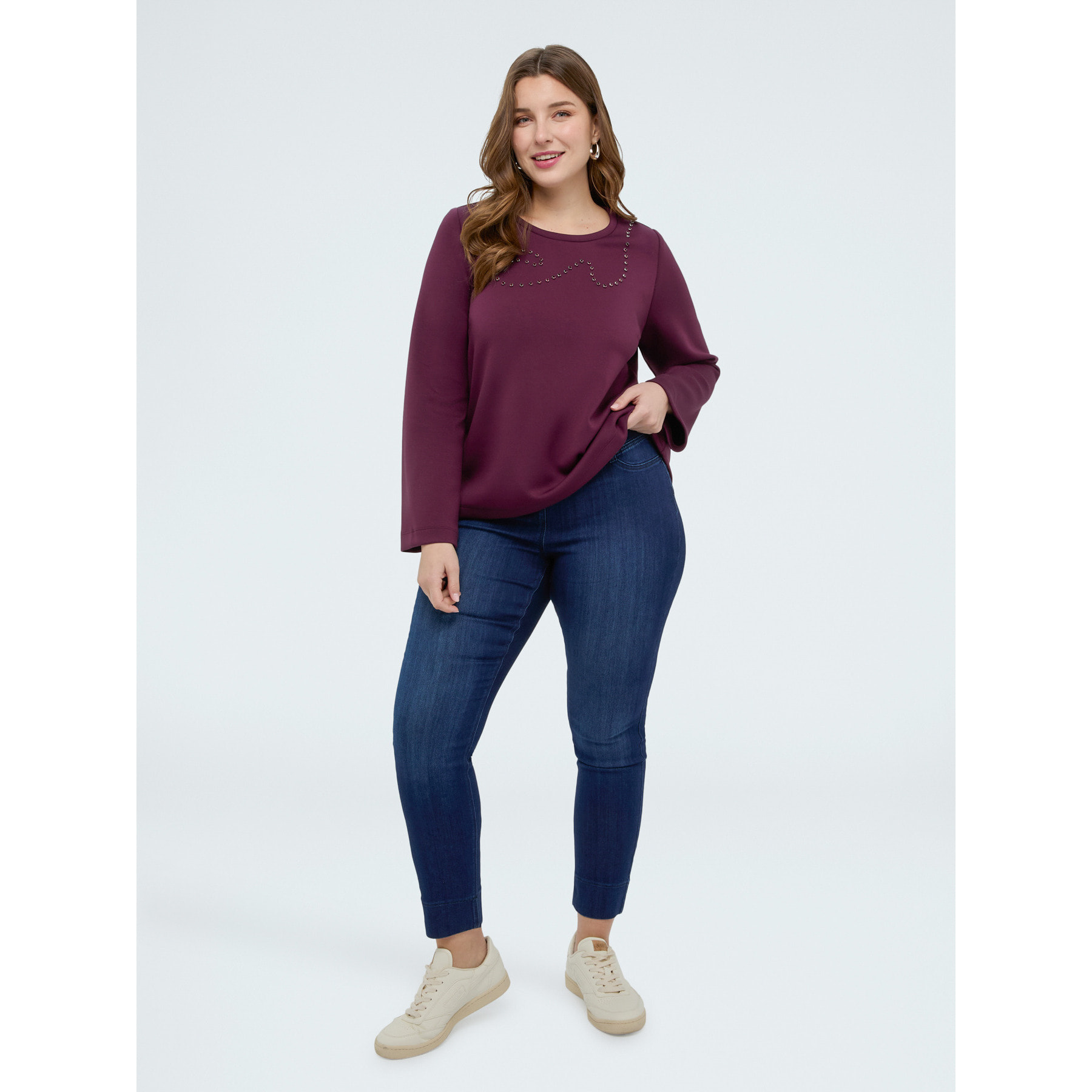 Fiorella Rubino - Jeggings dark blue con bottoni decorativi - Blu