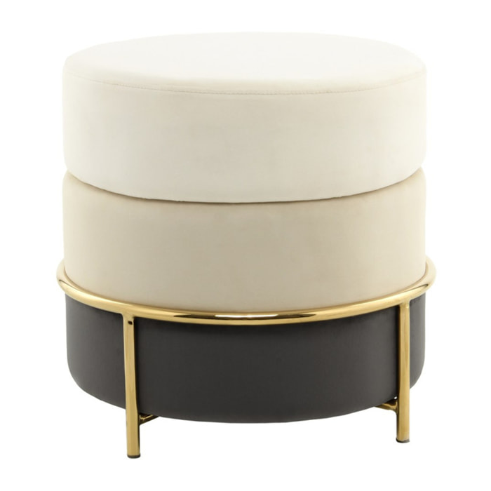 Pouf di design Matilda in velluto crema
