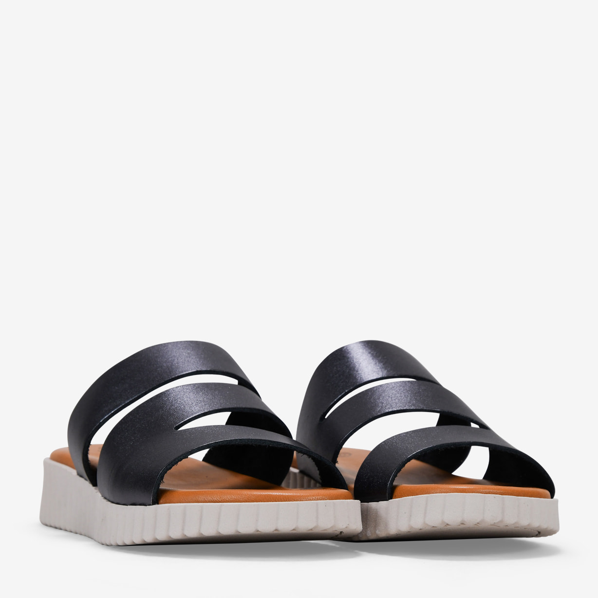 Sandalias con cuña plomo destalonadas