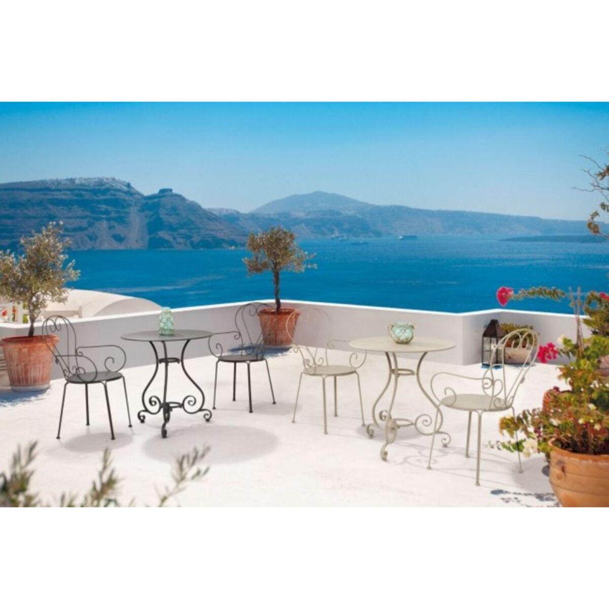 Tavolo ETIENNE in acciaio antracite Ø70 cm