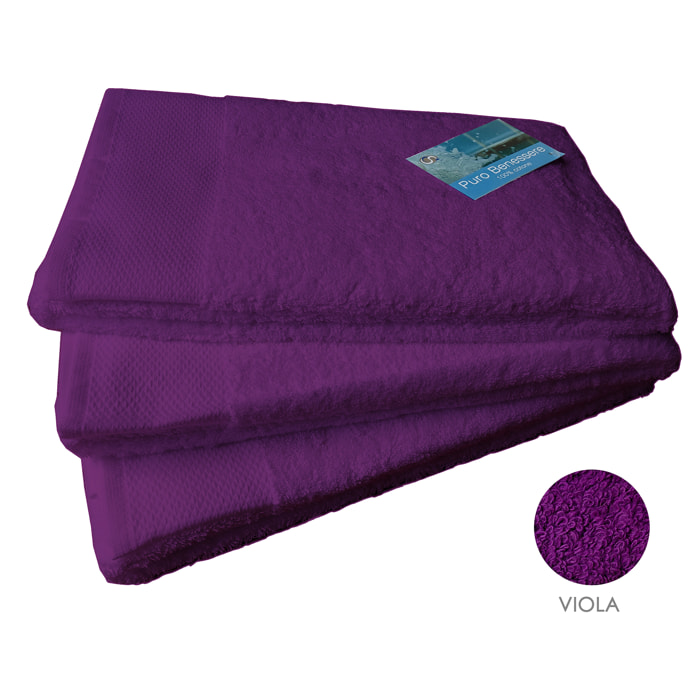 Set salvietta 3 pezzi 60x110 cm viola