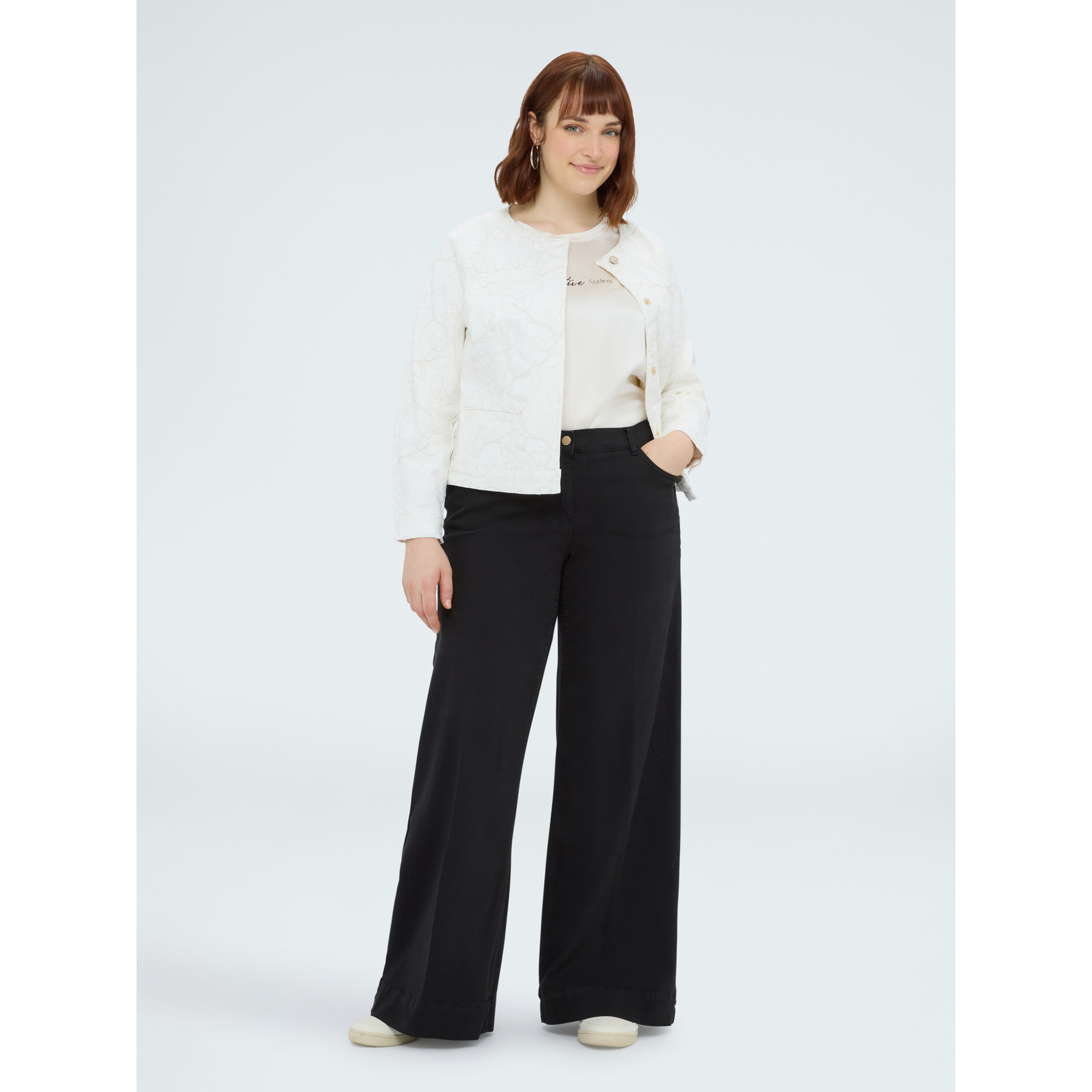 Fiorella Rubino - Pantalones Wide Leg de algodón - Negro