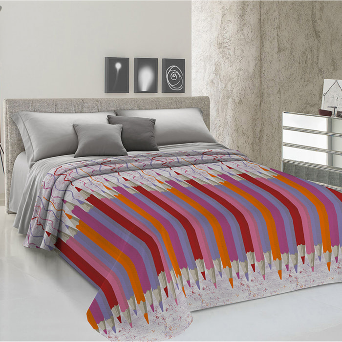 Copriletto di cotone matitoni rosa