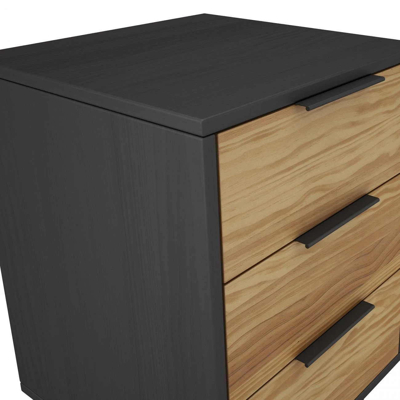 Mesita de noche Numa 3 cajones Gris Alpino - Oak