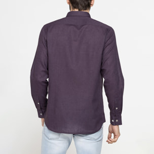 CAMICIA MISTO LINO COTONE IN COLORE TINTA UNITA
