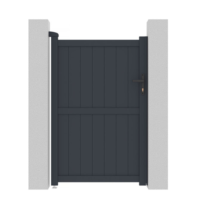 Portillon aluminium "Maurice" - 101.2 x 155.9 cm - Gris