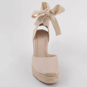 Alpargata De Cuña - Beige - Altura: 10 Cm