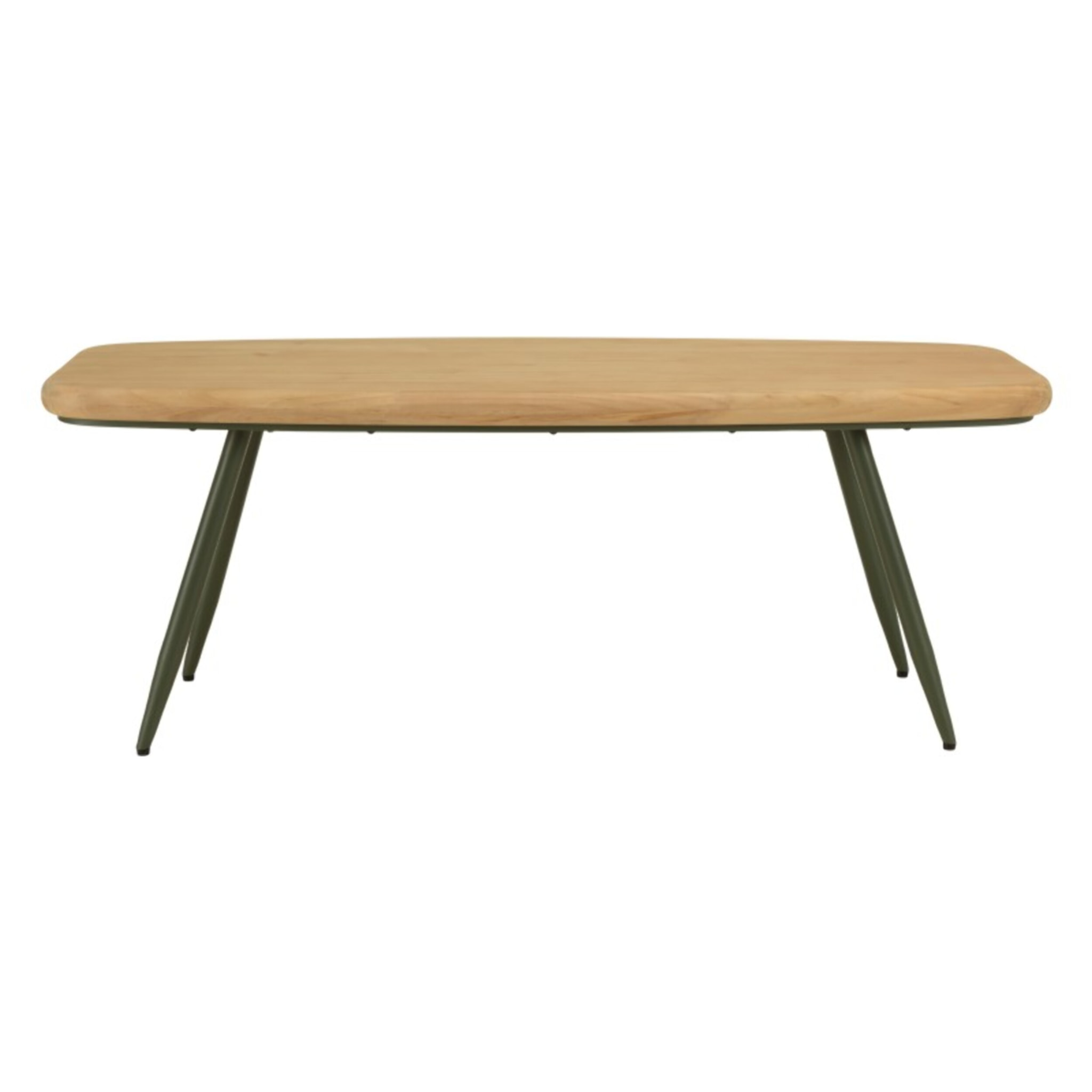 HELENA - Table basse GM plateau en pin pieds scandinaves métal vert