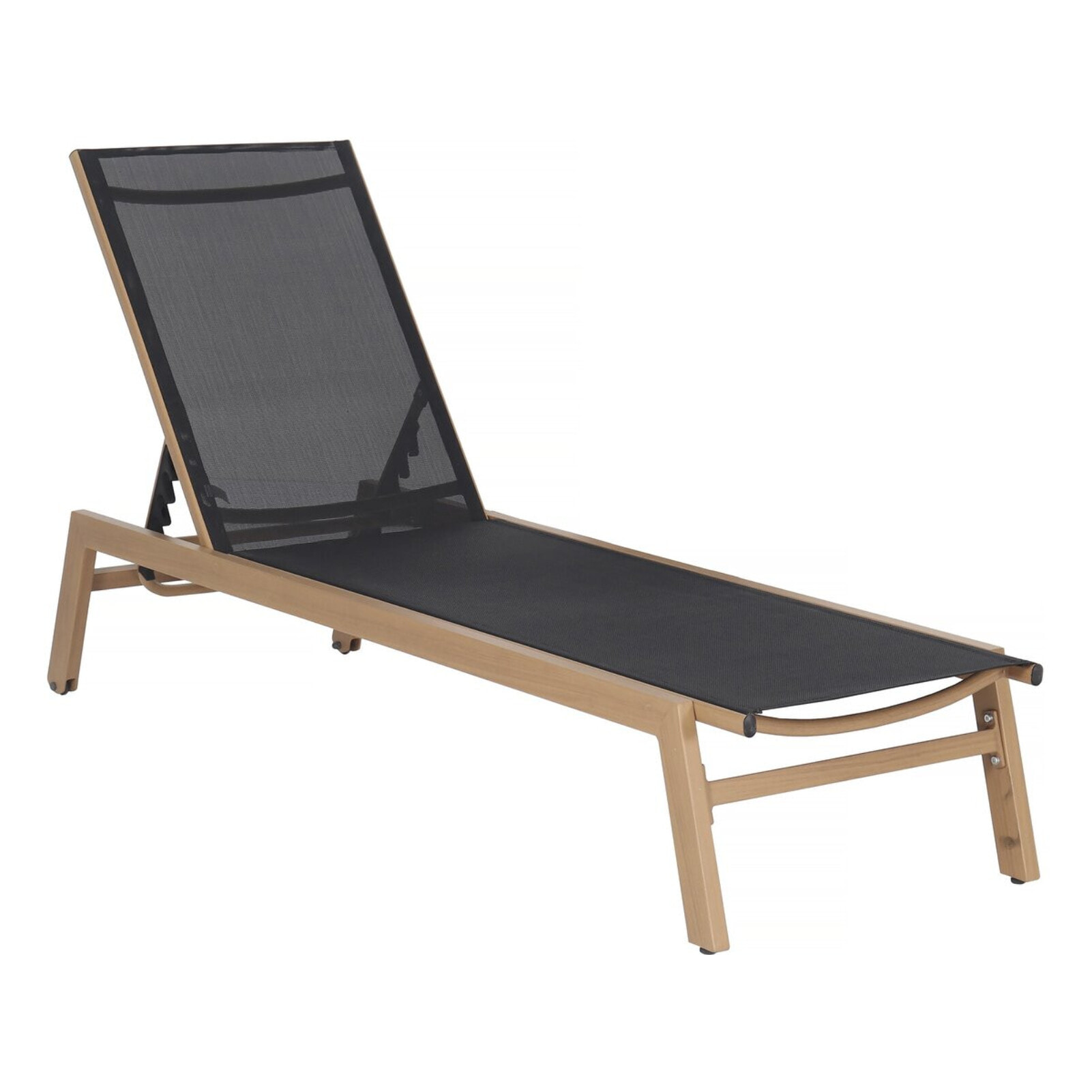 Bain de soleil en aluminium imitation bois  "Elysia" - Noir