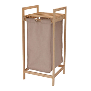 Well home cesto para la coldad en bambú con estante 33x33x73cm