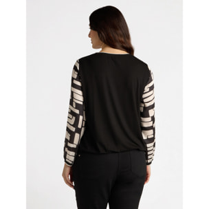 Fiorella Rubino - Camiseta con estampado geométrico - Negro