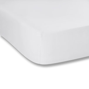 WHITE & WHITE Lenzuolo con angoli_1 pz_bianco 100% cotone percalle