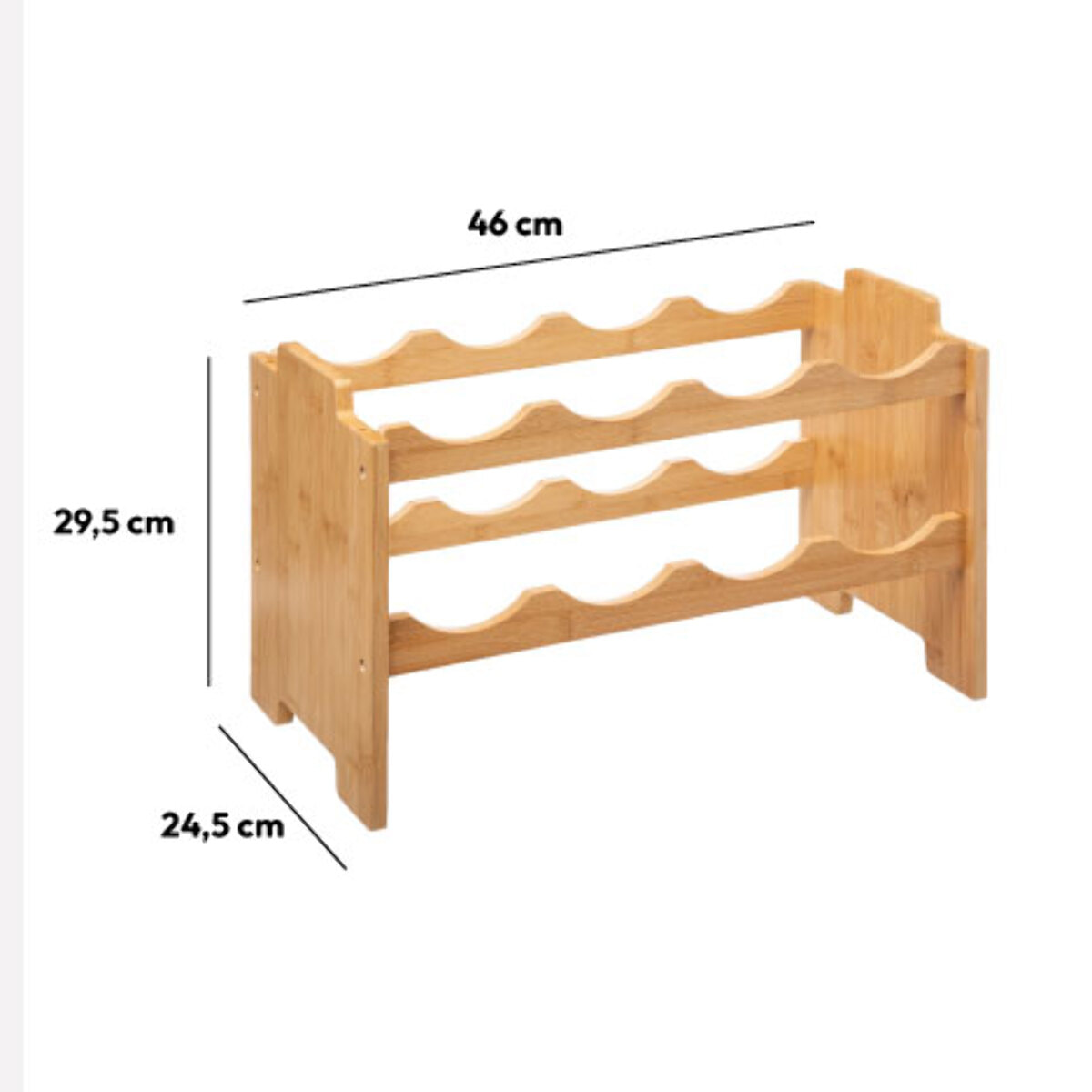 Rangement 8 bouteilles empilables Bambou