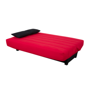 Canapé convertible Cecilia, matelas Simmons ressorts, 130 x 190 cm, rouge